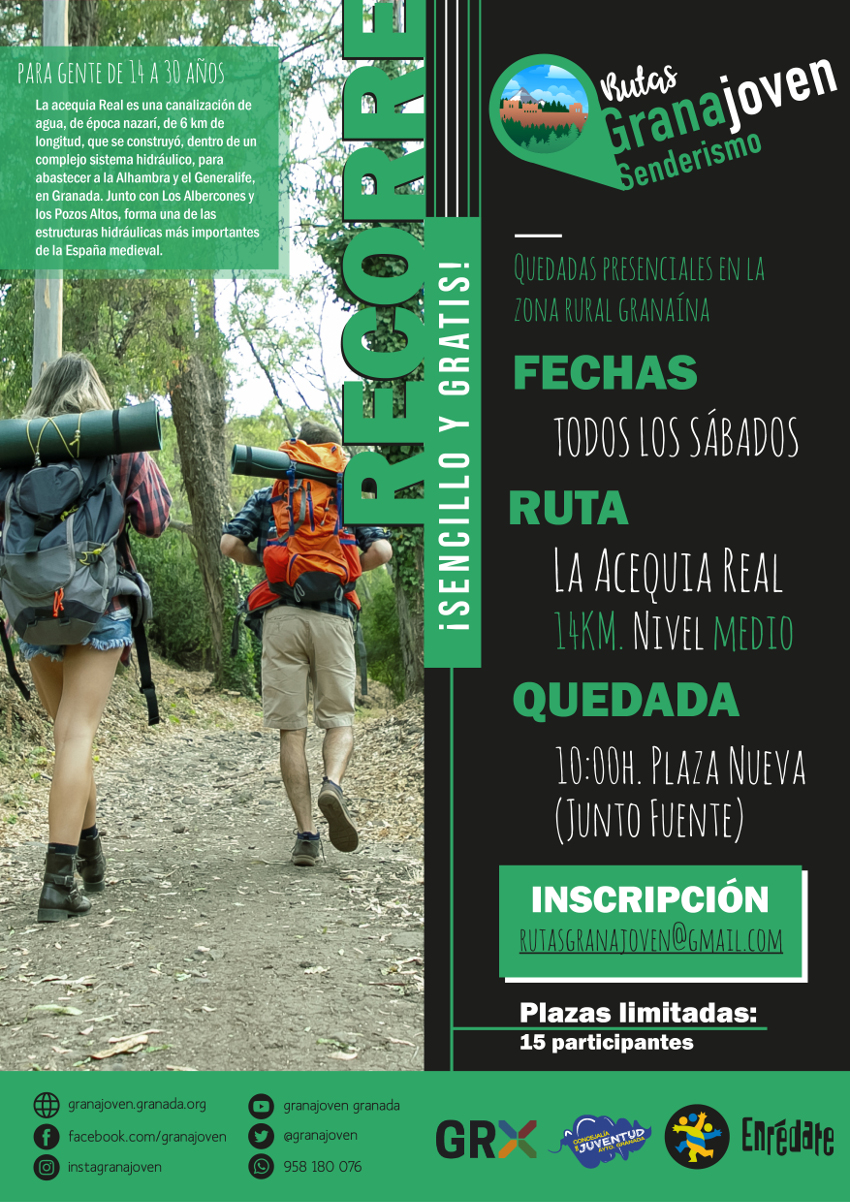 Enredate. Ruta Senderismo. Acequia Real. 